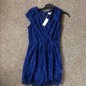 Navy blue lace romper